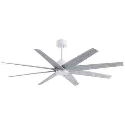 Matthews Fan Company 64" Matthews Ariella Matte White And Barn Wood Ceiling Fan