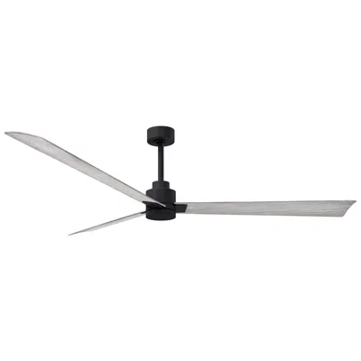 Matthews Fan Company 72" Matthews Alessandra Matte Black Barnwood Ceiling Fan With Remote
