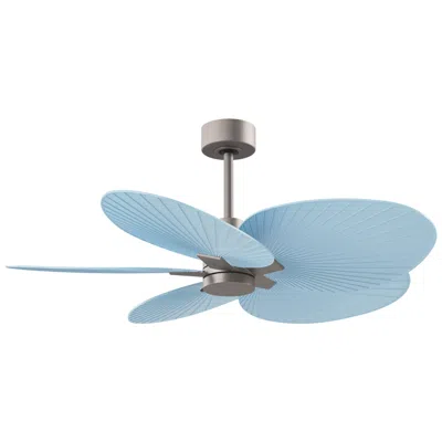 Matthews Fan Company Alessandra Tropical 48" Nickel Ceiling Fan W/ Light Blue Blades