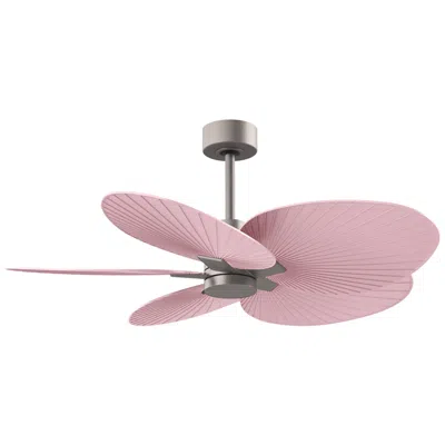 Matthews Fan Company Alessandra Tropical 48" Nickel Ceiling Fan W/ Light Pink Blades