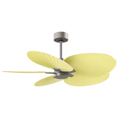 Matthews Fan Company Alessandra Tropical 48" Nickel Ceiling Fan W/ Light Yellow Blades