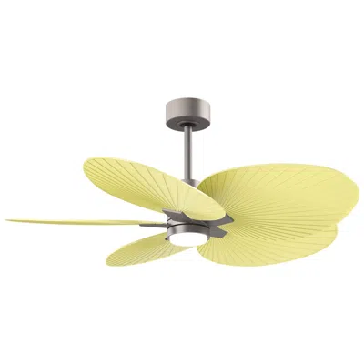 Matthews Fan Company Alessandra Tropical 48" Nickel Led Ceiling Fan W/ Light Yellow Blades