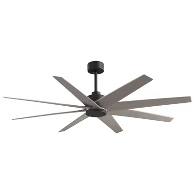 Matthews Fan Company Ariella 64" 8-blade Matte Black Ceiling Fan W/ Brushed Nickel Blades