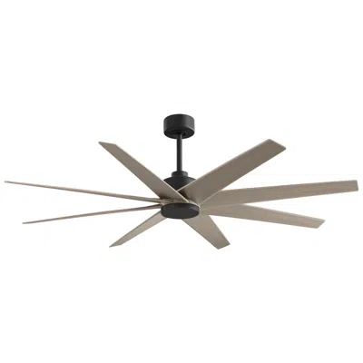 Matthews Fan Company Ariella 64" 8-blade Matte Black Ceiling Fan W/ Gray Ash Blades