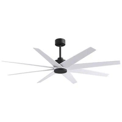 Matthews Fan Company Ariella 64" 8-blade Matte Black Ceiling Fan W/ Matte White Blades