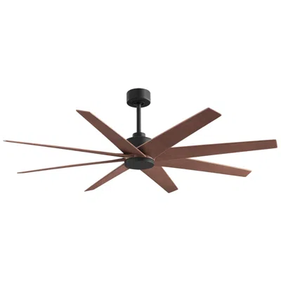 Matthews Fan Company Ariella 64" 8-blade Matte Blavck Ceiling Fan W/ Walnut Blades