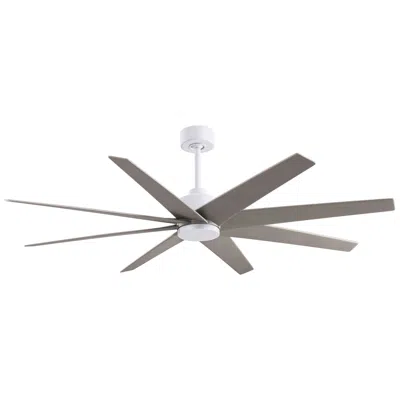 Matthews Fan Company Ariella 64"w 8 Blade Matte White Ceiling Fan W/ Brushed Nickel Blades