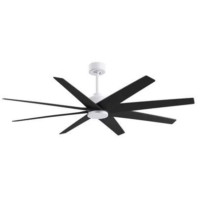 Matthews Fan Company Ariella 64"w 8 Blade Matte White Ceiling Fan W/ Matte Black Blades
