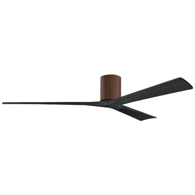 Matthews Fan Company Irene.3h 42"w 3 Blade Walnut Paddle Fan W/ Matte Black Blades