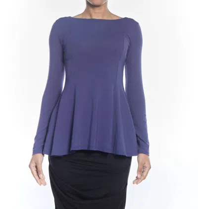 Matthildur Atarah Peplum Long Sleeve Top In Ink
