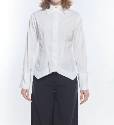 Matthildur Beam Pleated Button Down Shirt In White