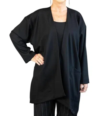 Matthildur Boxy Kimono Jacket In Black