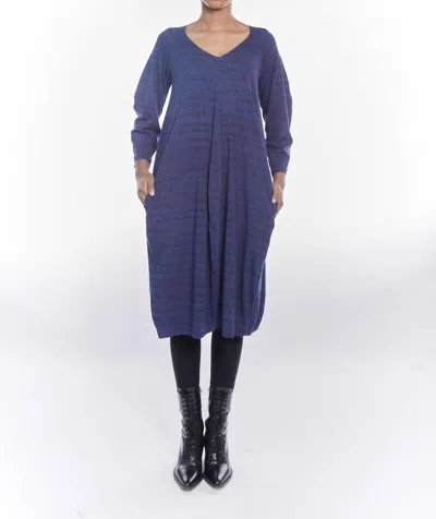 Matthildur Bubble V-neck Midi Dress In Ink