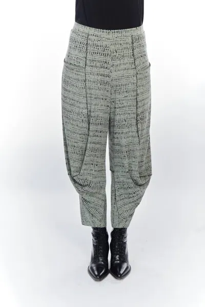 Matthildur Cloche Patterned Pant In Olive Stone Print