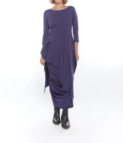Matthildur Elise Assymetrical Long Sleeve Top In Ink