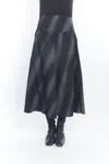 Matthildur Gable Pima Cotton Midi Skirt In Black Wind Print