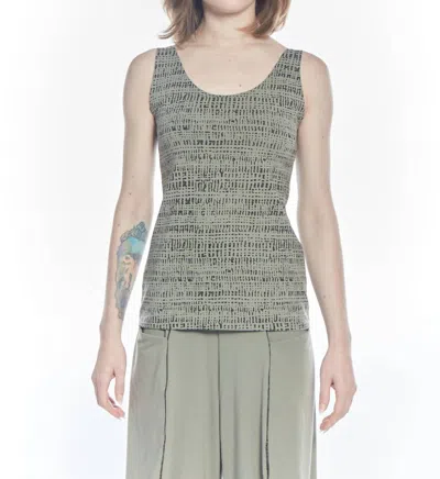 Matthildur Patterned Sleeveless Tank Top In Olive Stone Print