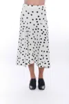 Matthildur Payton Polka Dot Maxi Skirt In Ivory Mini Dots