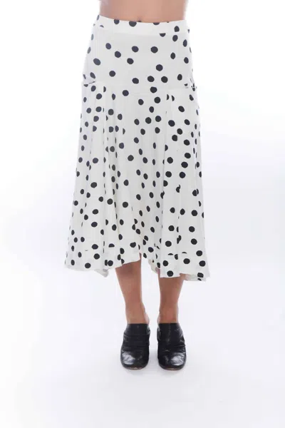 Matthildur Payton Polka Dot Maxi Skirt In Ivory Mini Dots