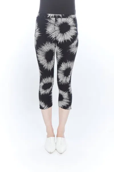Matthildur Pima Cotton Leggings In Black Botanical Print