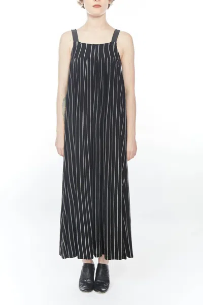 Matthildur Piper Stripe Maxi Dress In Ivory Black Striping