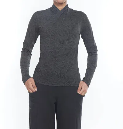 Matthildur Plinth Long Sleeve Top In Black Nazca Print
