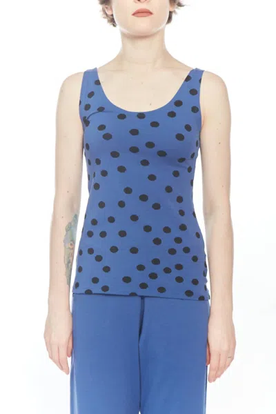 Matthildur Polka Dot Sleeveless Tank Top In Blue