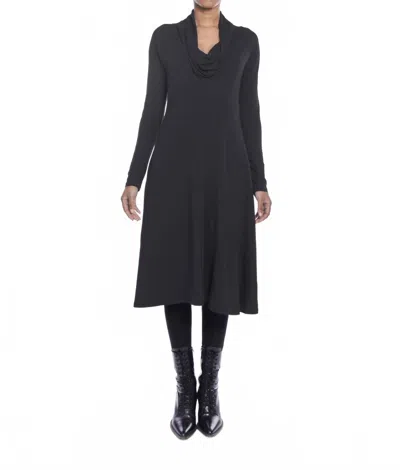 Matthildur Sofia Cowl Neck Midi Dress In Black