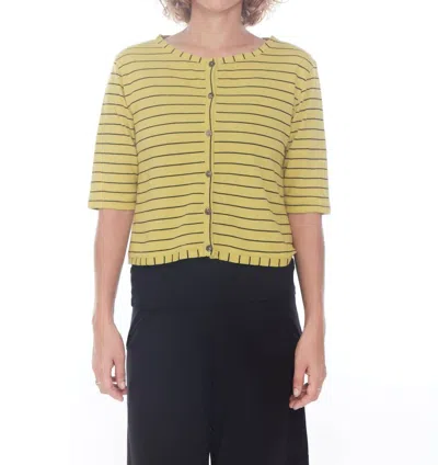 Matthildur Sumi Stripe Top In Lemon Black Stripes