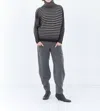 MATTHILDUR TIMO STRIPE TURTLENECK SWEATER IN BLACK STORM