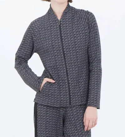 Matthildur Vita Patterned Zip Jacket In Black/grey Zen Print