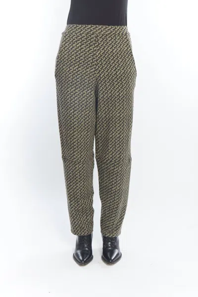 Matthildur Vortex Patterned Trouser Pant In Yellow/black Rain Zen Print