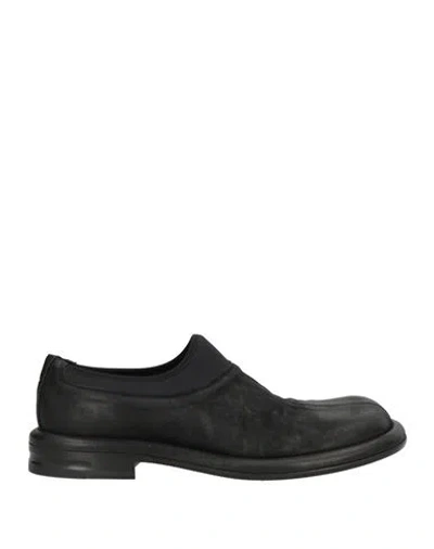 Mattia Capezzani Man Loafers Black Size 9 Leather, Textile Fibers