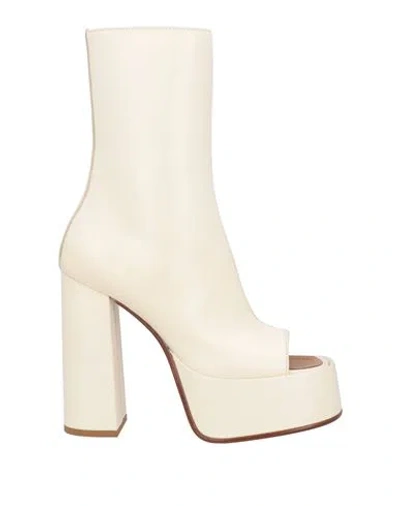 Mattia Capezzani Woman Ankle Boots Ivory Size 8 Leather In White