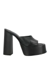 Mattia Capezzani Woman Sandals Black Size 6 Leather