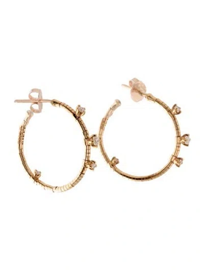 Pre-owned Mattia Cielo 18k Diamond Rugiada Hoop Earrings In Multicolor