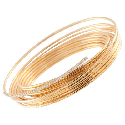 Pre-owned Mattia Cielo 18k Rose Gold 1.25ct Diamond Bracelet Mc13-012226 In Red