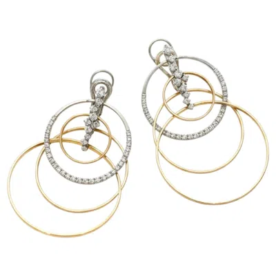 Pre-owned Mattia Cielo 18k Rose Gold Hoop Earrings By Staurino Fratelli With 1.33 Ct Diamonds In Red