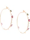 Mattia Cielo 18kt Rose Gold Mixed Gemstone Hoops In Pink