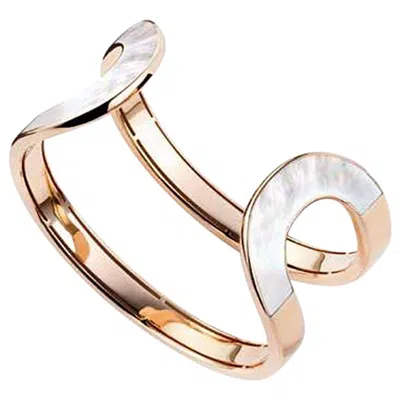 Pre-owned Mattioli Aruba Cuff Bracelet In Rose Gold And Mother Or Pearl Finish In Red