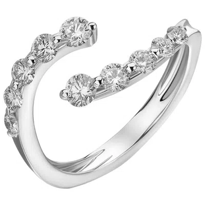 Pre-owned Mattioli Aspis Band Ring In White Gold And White Diamonds