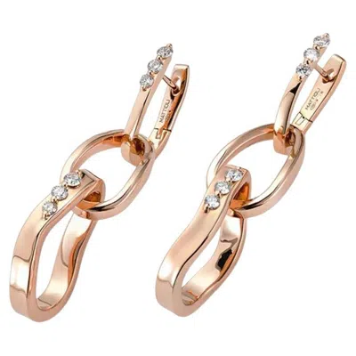 Pre-owned Mattioli Aspis Collection Gocce Earrings In 18k Rose Gold In Red