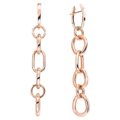Pre-owned Mattioli Aspis Collection Gocce Earrings In 18k Rose Gold In Red