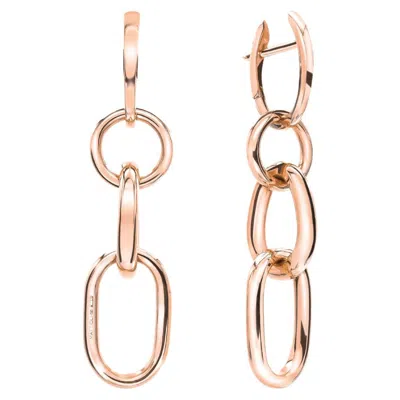 Pre-owned Mattioli Aspis Collection Gocce Earrings In 18k Rose Gold In Red