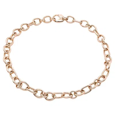 Pre-owned Mattioli Aspis Collection Model Chain Necklace In 18k Rose Gold In Red