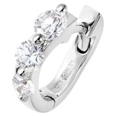 Pre-owned Mattioli Aspis Collection Mono Earring In 18k White Gold And White Diamonds