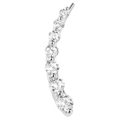 Pre-owned Mattioli Aspis Collection Mono Earring In White Gold And White Diamonds
