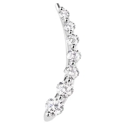 Pre-owned Mattioli Aspis Collection Mono Earring In White Gold And White Diamonds
