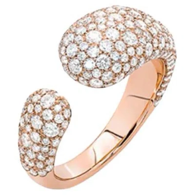 Pre-owned Mattioli Brown Diamonds Rose Gold 18 Karat Ring Hiroko Collection In Red