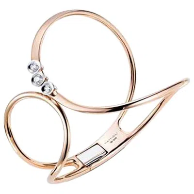 Pre-owned Mattioli Chips Contrarié Cuff In Rose Gold, White Gold Bezels And White Movable Diamonds